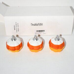 Doublefill 3 Pcs Ceramic Candy Corn Pumpkins, Halloween Table Decor, Tiered Tray